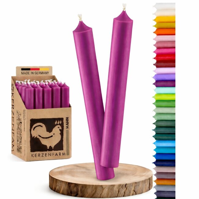 Stabkerzen Fuchsia 10 St&uuml;ck