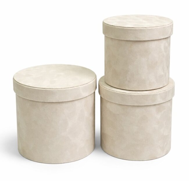 Edle Blumenschachtel aus Samt &ndash; 3er-Set