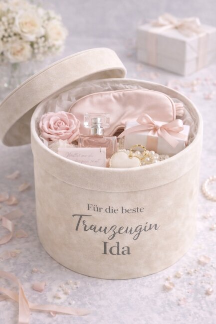 Edle Blumenschachtel aus Samt &ndash; 3er-Set