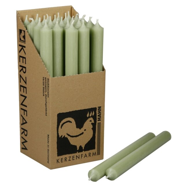 Stabkerzen extra lang salbei gr&uuml;n 10 St&uuml;ck L&auml;nge 25cm