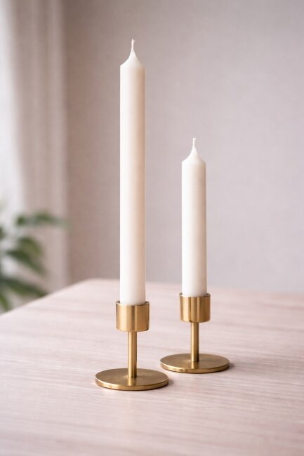 Stabkerzen extra lang creme elfenbein 10 St&uuml;ck L&auml;nge 25cm