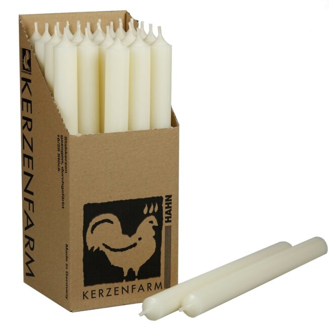 Stabkerzen extra lang creme elfenbein 10 St&uuml;ck L&auml;nge 25cm