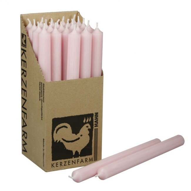 Stabkerzen extra lang pastell rosa 10 St&uuml;ck L&auml;nge 25cm