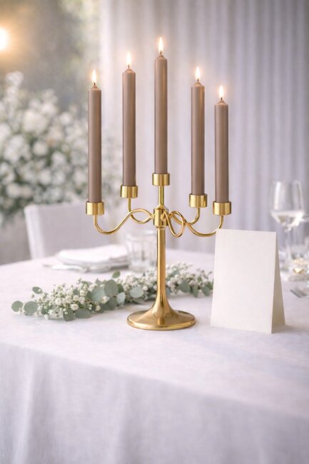 Stabkerzen extra lang taupe 10 St&uuml;ck L&auml;nge 25cm