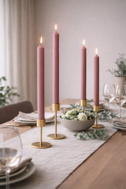 Stabkerzen extra lang altrosa 10 St&uuml;ck L&auml;nge 25cm