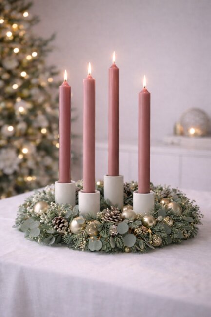 Stabkerzen extra lang altrosa 10 St&uuml;ck L&auml;nge 25cm