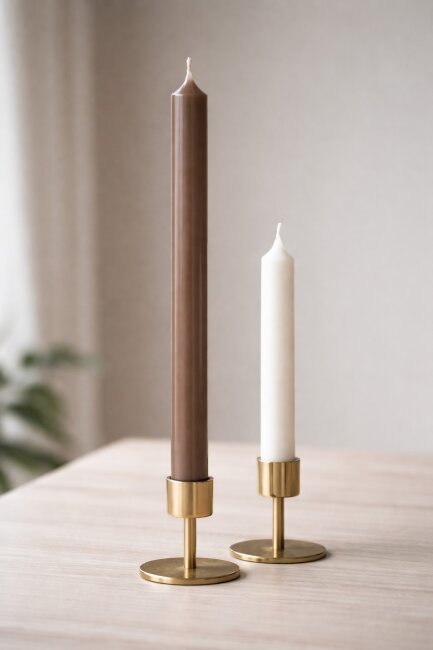 Stabkerzen extra lang braun 10 St&uuml;ck L&auml;nge 25cm