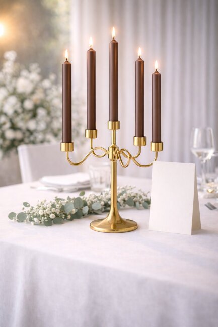 Stabkerzen extra lang braun 10 St&uuml;ck L&auml;nge 25cm