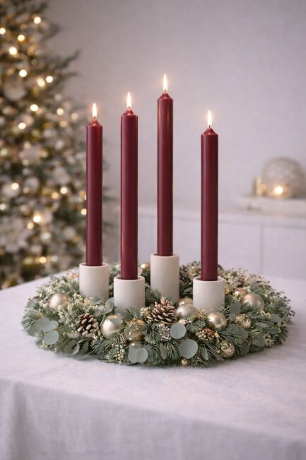 Stabkerzen extra lang bordeaux rot 10 St&uuml;ck L&auml;nge 25cm