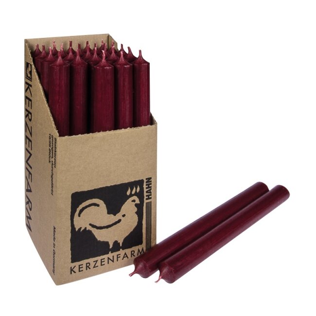 Stabkerzen extra lang bordeaux rot 10 St&uuml;ck L&auml;nge 25cm