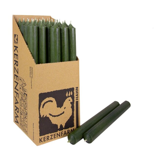 Stabkerzen extra lang olivgr&uuml;n 10 St&uuml;ck L&auml;nge 25cm