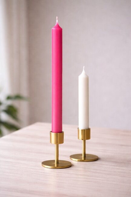 Stabkerzen extra lang pink 10 St&uuml;ck L&auml;nge 25cm