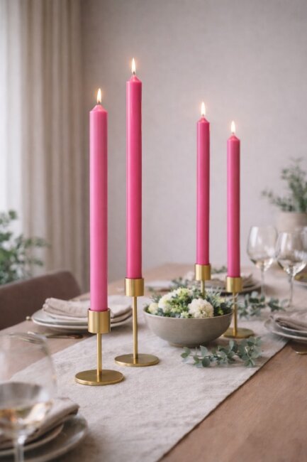 Stabkerzen extra lang pink 10 St&uuml;ck L&auml;nge 25cm