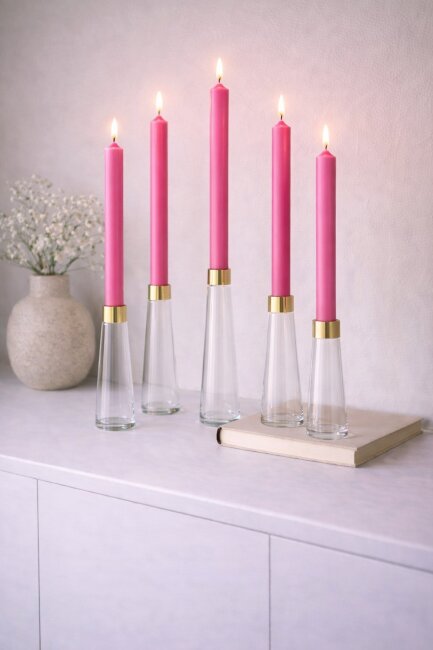 Stabkerzen extra lang pink 10 St&uuml;ck L&auml;nge 25cm