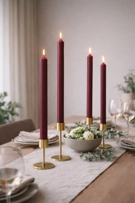 Lange Stabkerzen Farbmix  Velvet Ros&eacute; durchgef&auml;rbt 25cm &Oslash; 2,2 cm 25 St&uuml;ck