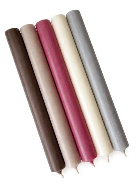 Lange Stabkerzen Farbmix  Soft Elegance durchgef&auml;rbt 25cm &Oslash; 2,2 cm 25 St&uuml;ck