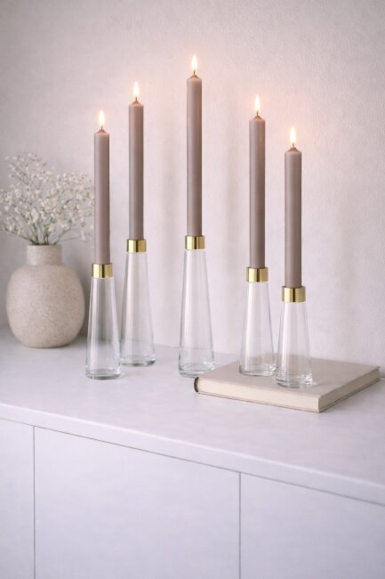 Lange Stabkerzen Farbmix  Soft Elegance durchgef&auml;rbt 25cm &Oslash; 2,2 cm 25 St&uuml;ck