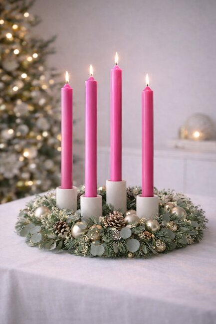 Lange Stabkerzen Farbmix  Bl&uuml;tenzauber durchgef&auml;rbt 25cm &Oslash; 2,2 cm 25 St&uuml;ck