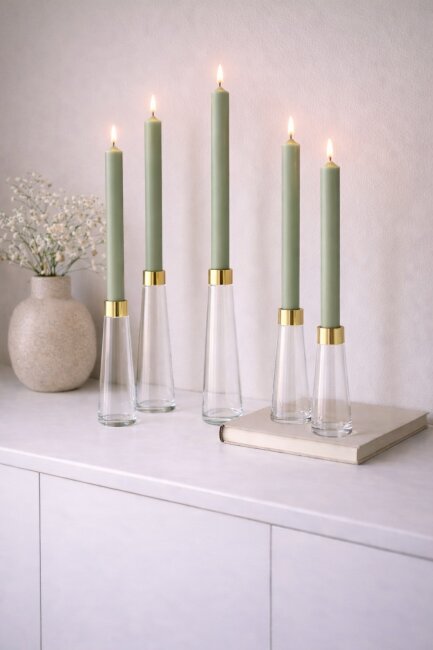 Lange Stabkerzen Farbmix  Bl&uuml;tenzauber durchgef&auml;rbt 25cm &Oslash; 2,2 cm 25 St&uuml;ck