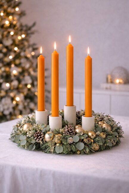 Stabkerzen extra lang apricot 10 St&uuml;ck L&auml;nge 25cm