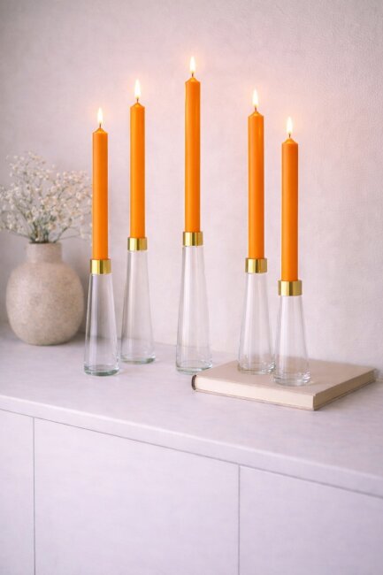 Stabkerzen extra lang apricot 10 St&uuml;ck L&auml;nge 25cm