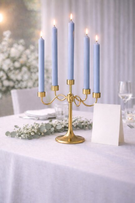 Stabkerzen extra lang taubenblau 10 St&uuml;ck L&auml;nge 25cm