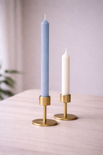 Stabkerzen extra lang taubenblau 10 St&uuml;ck L&auml;nge 25cm