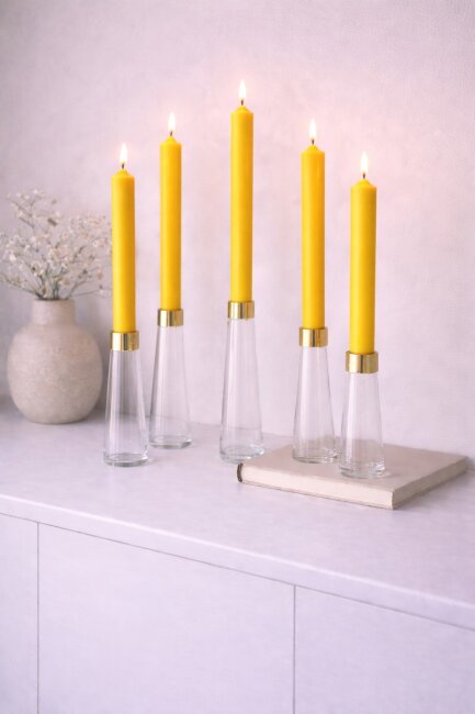 Stabkerzen extra lang gelb 10 St&uuml;ck L&auml;nge 25cm