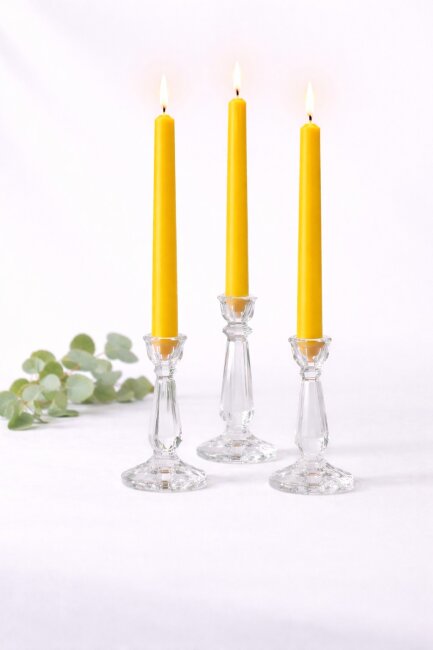 Stabkerzen extra lang gelb 10 St&uuml;ck L&auml;nge 25cm