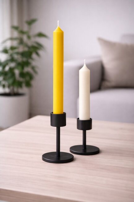 Stabkerzen extra lang gelb 10 St&uuml;ck L&auml;nge 25cm