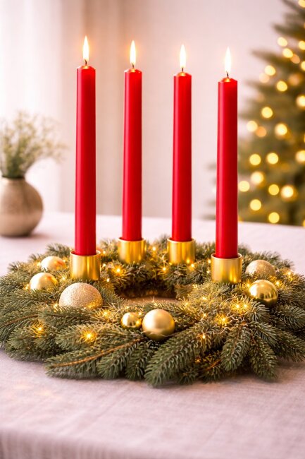 Stabkerzen extra lang rot 10 St&uuml;ck L&auml;nge 25cm