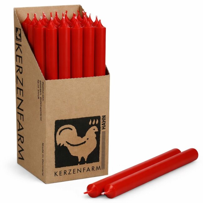 Stabkerzen extra lang rot 10 St&uuml;ck L&auml;nge 25cm
