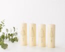 Stumpenkerzen Adventszahlen creme &amp; gold 4 St&uuml;ck