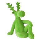 Dekofigur sitzender Elch Samt gr&uuml;n