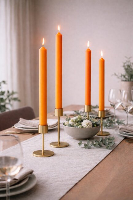 Lange Stabkerzen Farbmix  Sunset Vibes durchgef&auml;rbt 25cm &Oslash; 2,2 cm 25 St&uuml;ck