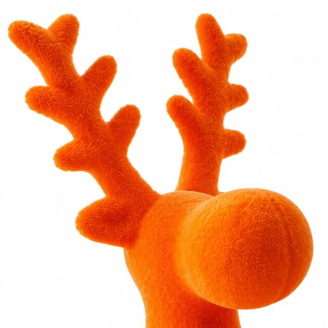 Dekofigur sitzender Elch Samt orange