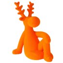 Dekofigur sitzender Elch Samt orange