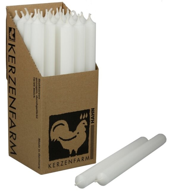 Stabkerzen extra lang wei&szlig; 10 St&uuml;ck L&auml;nge 25cm