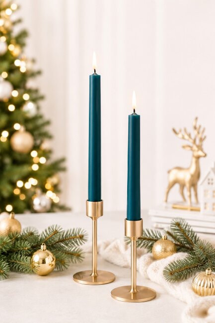 Stabkerzen extra lang petrol / ozean-blau 10 St&uuml;ck L&auml;nge 25cm