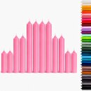 Stabkerzen Set Pink &ndash; 3 Gr&ouml;&szlig;en (25, 18...