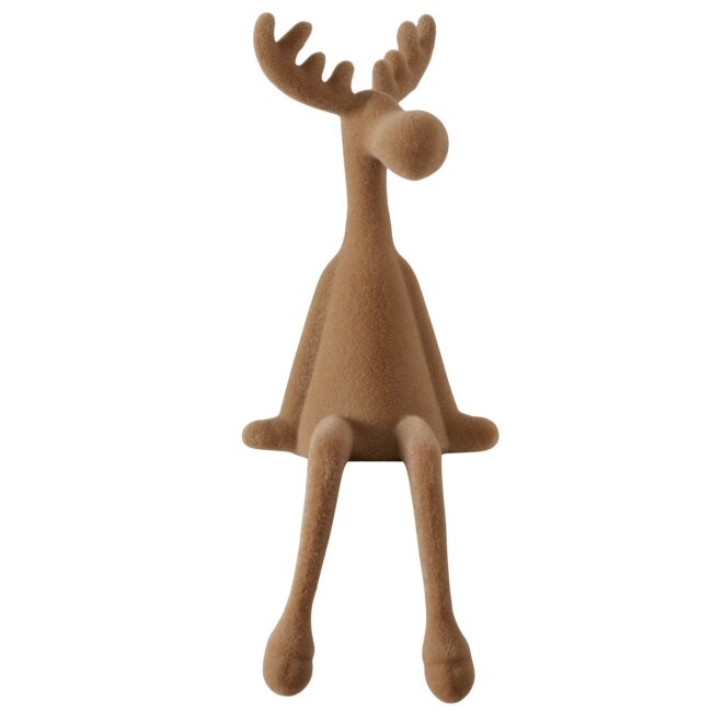 Kantenhocker Elch Samt beige