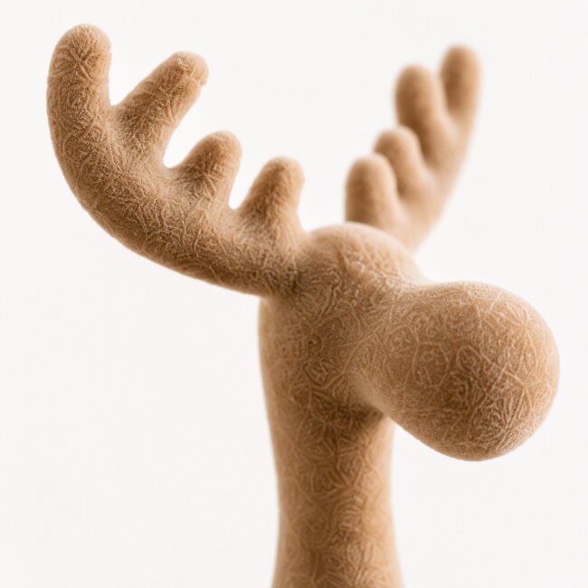 Kantenhocker Elch Samt beige