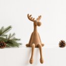 Kantenhocker Elch Samt beige