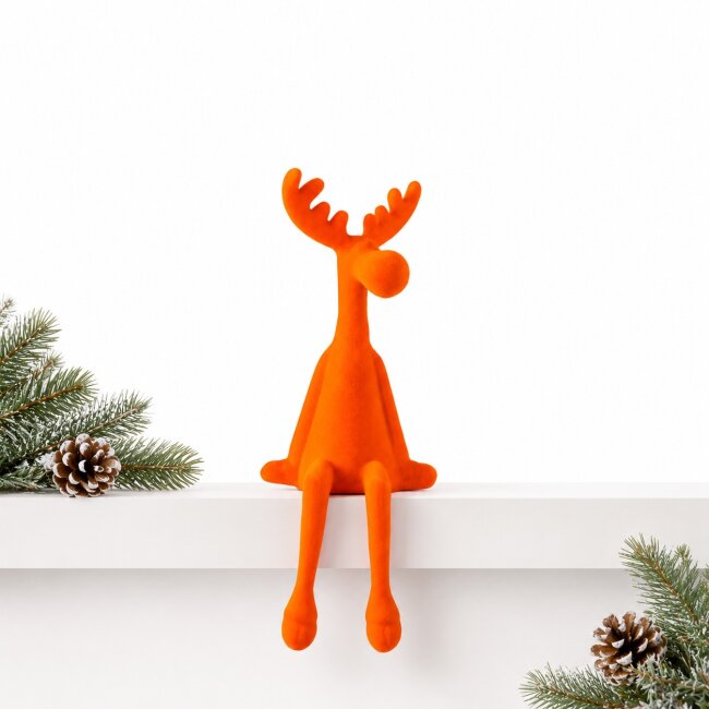 Kantenhocker Elch Samt orange