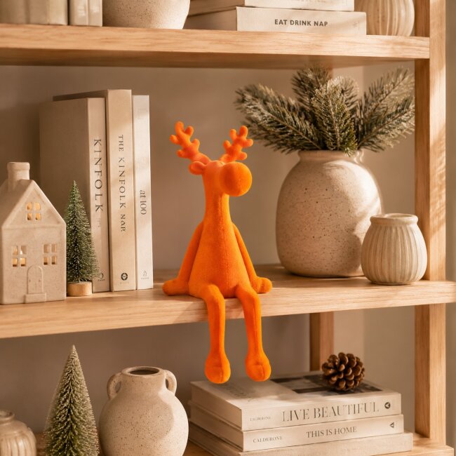 Kantenhocker Elch Samt orange