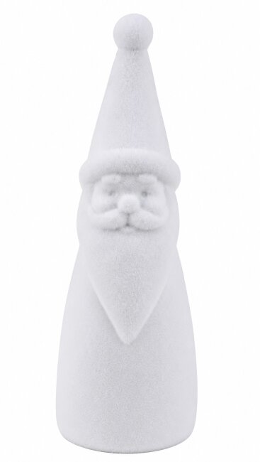 Dekofigur Santa aus Samt in Wei&szlig; H 30 cm