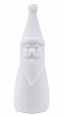 Dekofigur Santa aus Samt in Wei&szlig; H 30 cm