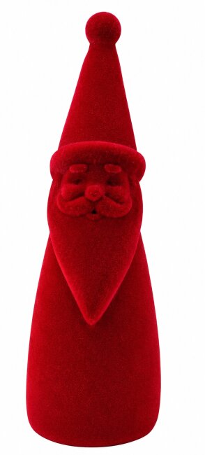 Dekofigur Santa aus Samt in Rot H 30 cm