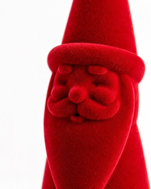 Dekofigur Santa aus Samt in Rot H 30 cm