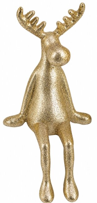 Kantenhocker Elch Gold Glitzer